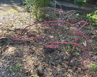 Super fun metal dolphin yard art