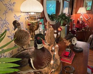 Now, before anybody gets their feathers in a fluff, these are beautiful taxidermy ducks that somebody will love. They were very, very well kept and I have enjoyed staging with them. Mom and Pop mallards!