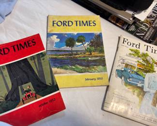 OMG! The fella has a ton of these adorable tiny Ford Times magazines that I have been taking home and reading because they are just fabulous! A few from the 1940s, more in the 50s and a couple in the 60s but super art work and graphics, interesting articles on travel, recipes from restaurants and overall just a very sweet read… maybe I will keep them all for myself!
