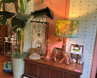 This photo doesn’t do that Cypress knee lamp justice… I’m continuing to add to this display