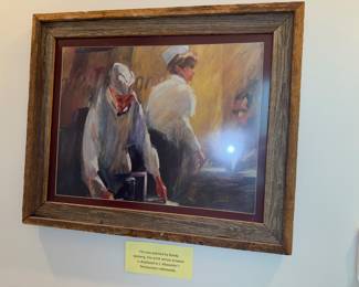 Cafe Dumonde by Randy Moberg in reclaimed cypress frame.