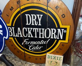 Wooden keg type beer sign
