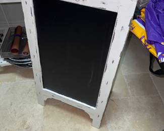 Free standing folding double side chalk board