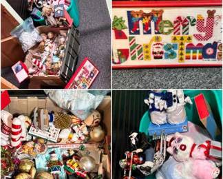 (2) Bins Of Christmas Mystery Decor & Ornaments