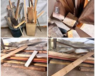 (2) Buckets And A Shelf Of Scrap Wood