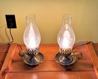 (2) Oil Lamp Style Lights