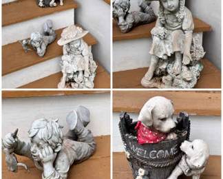 (3) Garden Statuettes