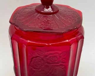 Ruby Red Mayfair Storage Jar