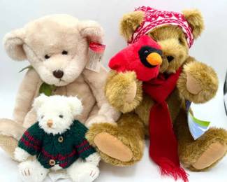 (3) Stuffed Bears-Vermont Teddy Bear & Russ