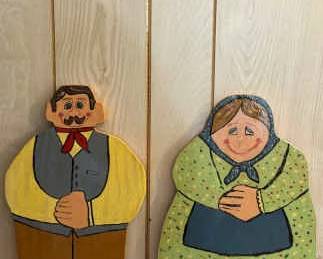 (2) Vintage Folk Art Figures