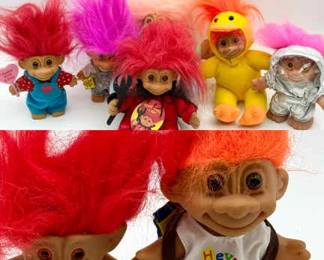 (8) Vintage Troll Dolls