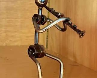 Clarinet Player Metal Sculpture