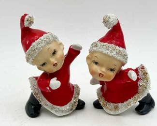 (2) Dancing Santa Figurines