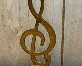 Brass Treble Cleft Bookend