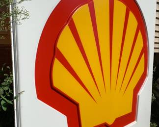 Large Gas station Shell sign