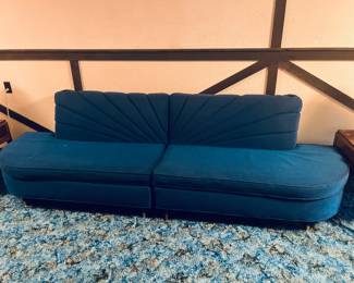 Amazing blue vintage sectional! Three pieces (two shown here)