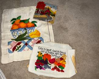 Vintage crewel pieces