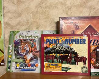 Several paint by number sets