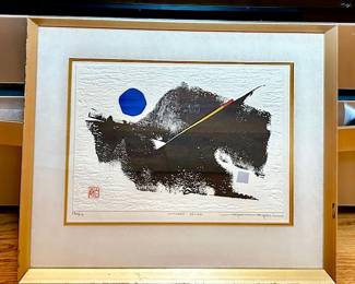 Haku Maki signed woodblock print "Work 78-22", numbered 12/102