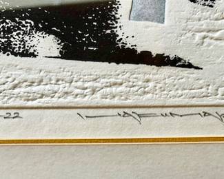 Haku Maki signed woodblock print  "Work 78-22", numbered 12/102