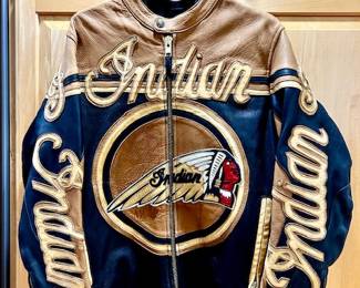 Vintage Indian leather motorcycle jacket (like new, worn very little), guessing women's size large
