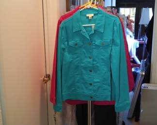 2 6 ft racks of clothing, sz 10-14