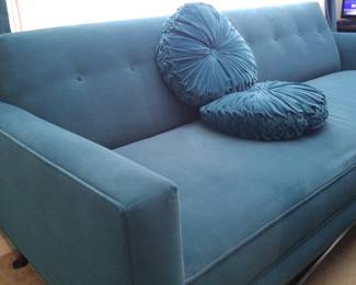 teal velvet sofa Scandinavian Designs/pillows