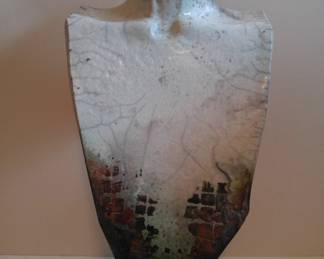 Stan Roberts raku bust with stand