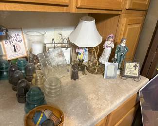 insulators, figurines, decor
