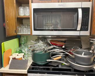 pots and pans, cutting boards, 