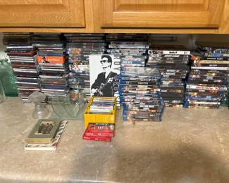 DVDs, VHS, cassettes