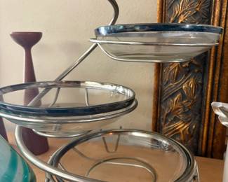 mid century tiered buffet server