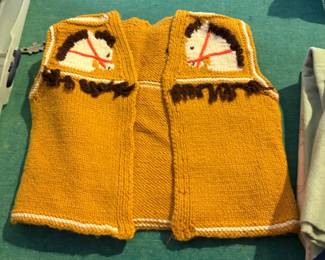 child knit horse vest