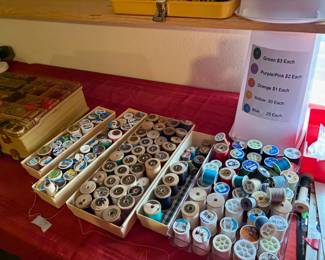 thread, wood spools