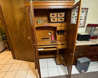 desk armoire open