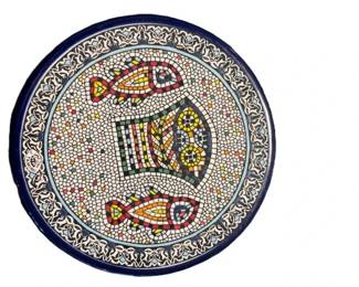 Bset of small plates and 2 pottery bowls small morracan plate 8 inch round front side