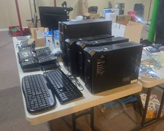 All in one PCs, PC towers, monitors, and a lot of other electronic equipment