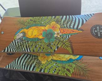 One used and one brand new longboard. These are complete with trucks and wheels.