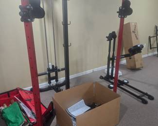 Different weight equipment, some unused like this one. I believe this is a combination machine with lat pulldowns and pull-ups and that sort of thing