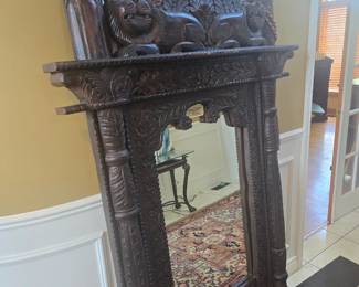 Indian hand carved mirror