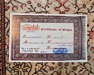 Kaysert 100% Silk Rug Hand Made