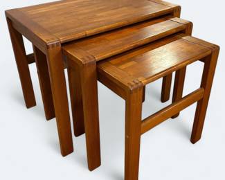 D Scan "Captain Line" Danish Modern Teak Nesting Tables