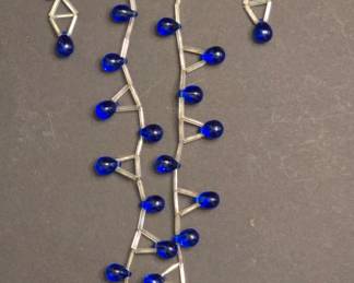 Blue Bead Necklace and Earring Set