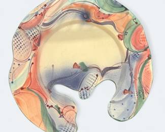 Vintage Clay and Color Studio Hand Painted Ceramic Platter