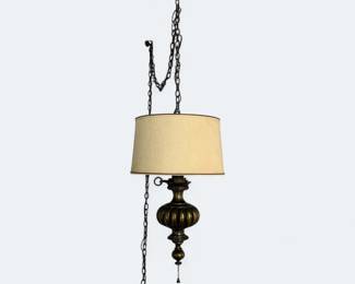 Mid Century Modern Stiffel Hanging Brass Lamp