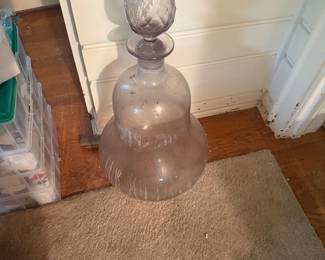 Large glass container with lid 