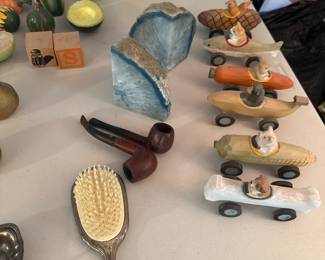 Hand carved toys and book ends 