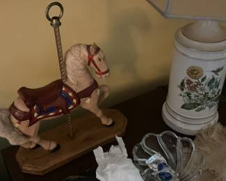 Lamp and carousel horse