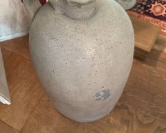 Antique Stoneware Crock Jug with 3 on it 