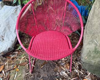 Pink webbed chair 